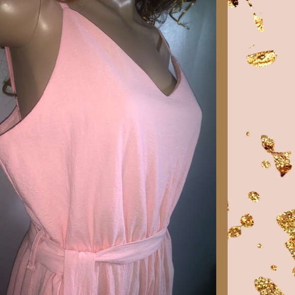 V Neck Wide Leg Capri Belted Jumpsuit NWT - Picture 7 of 8